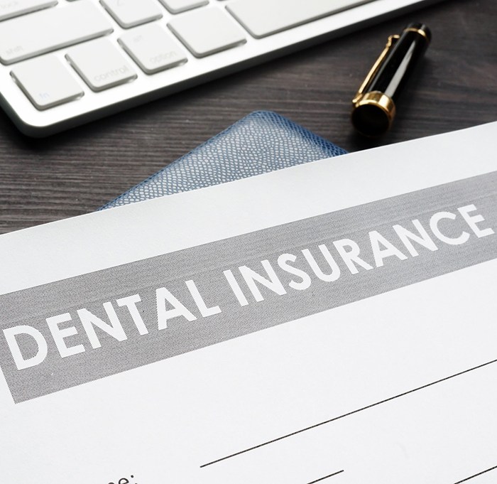 Dental insurance form on a desk